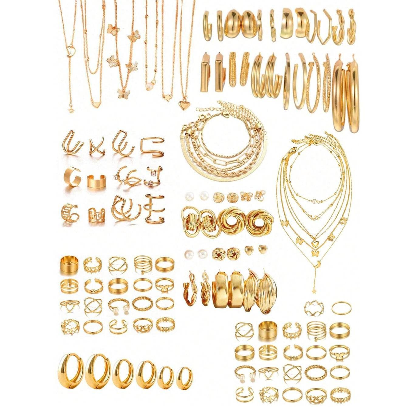 Jewelry Sets Fashion Temperament Necklace Earring Ring Set Personalized Retro High End Earrings Ladies Earring Accessories