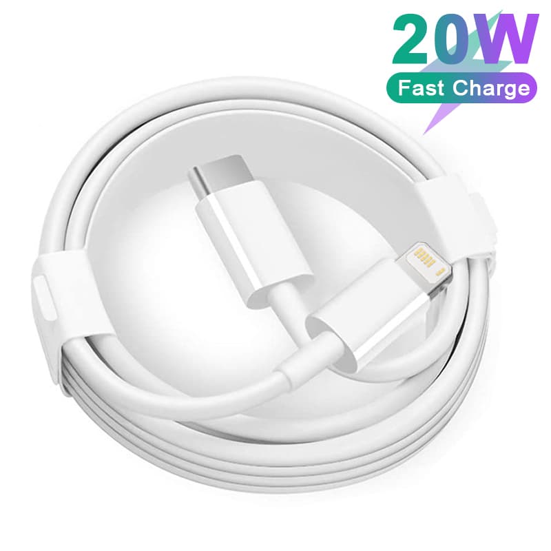 Câble USB C 20 W pour recharge rapide et transfert de données, compatible avec iPhone 14, 13, 11, 12 Pro Max, 14Plus, 13Mini, 7, 8, XR, XS