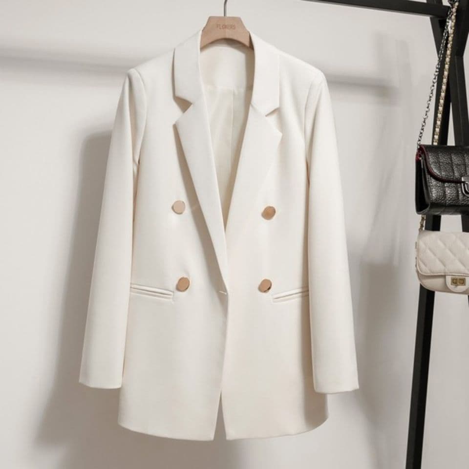​​Oversized Blazer For Women – Bright-Button British Style Jacket (Petite-Friendly & Age-Defying)​​