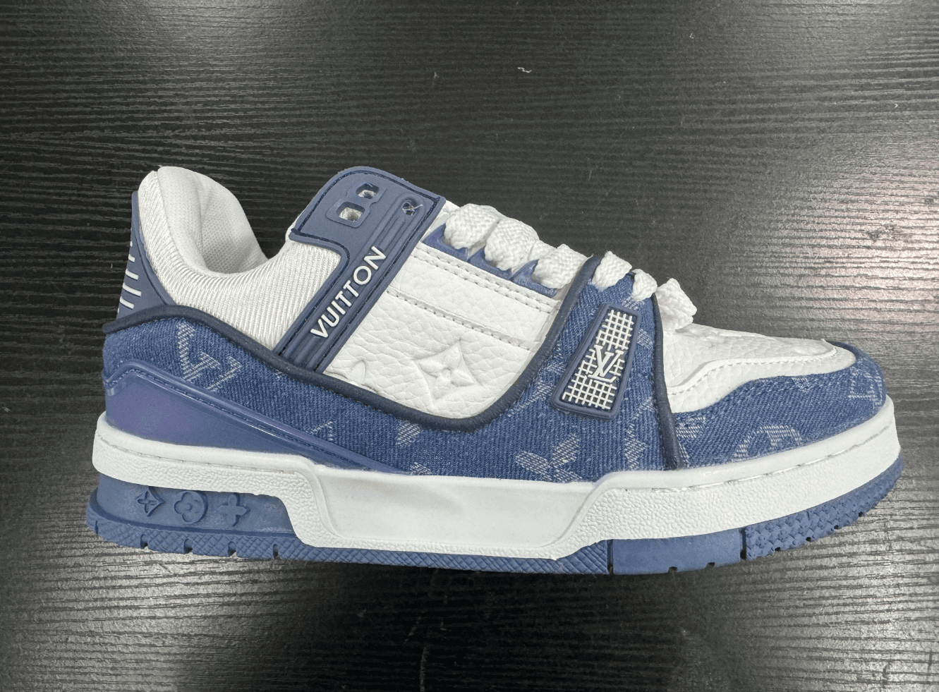 Designer plat Sneaker formateur chaussures décontractées Denim toile cuir blanc vert rouge bleu lettre plate-forme de mode hommes femmes baskets ba