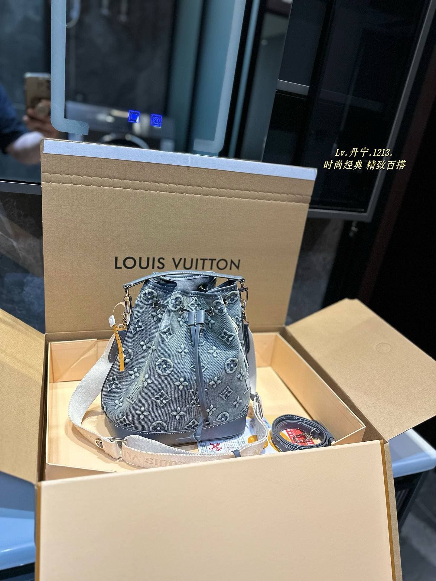 (Lv)Sac à main de marque de luxe classique rétro, sac à bandoulière résistant à l'usure, sac à oreiller en jean, sac seau, sac à aisselle, sa