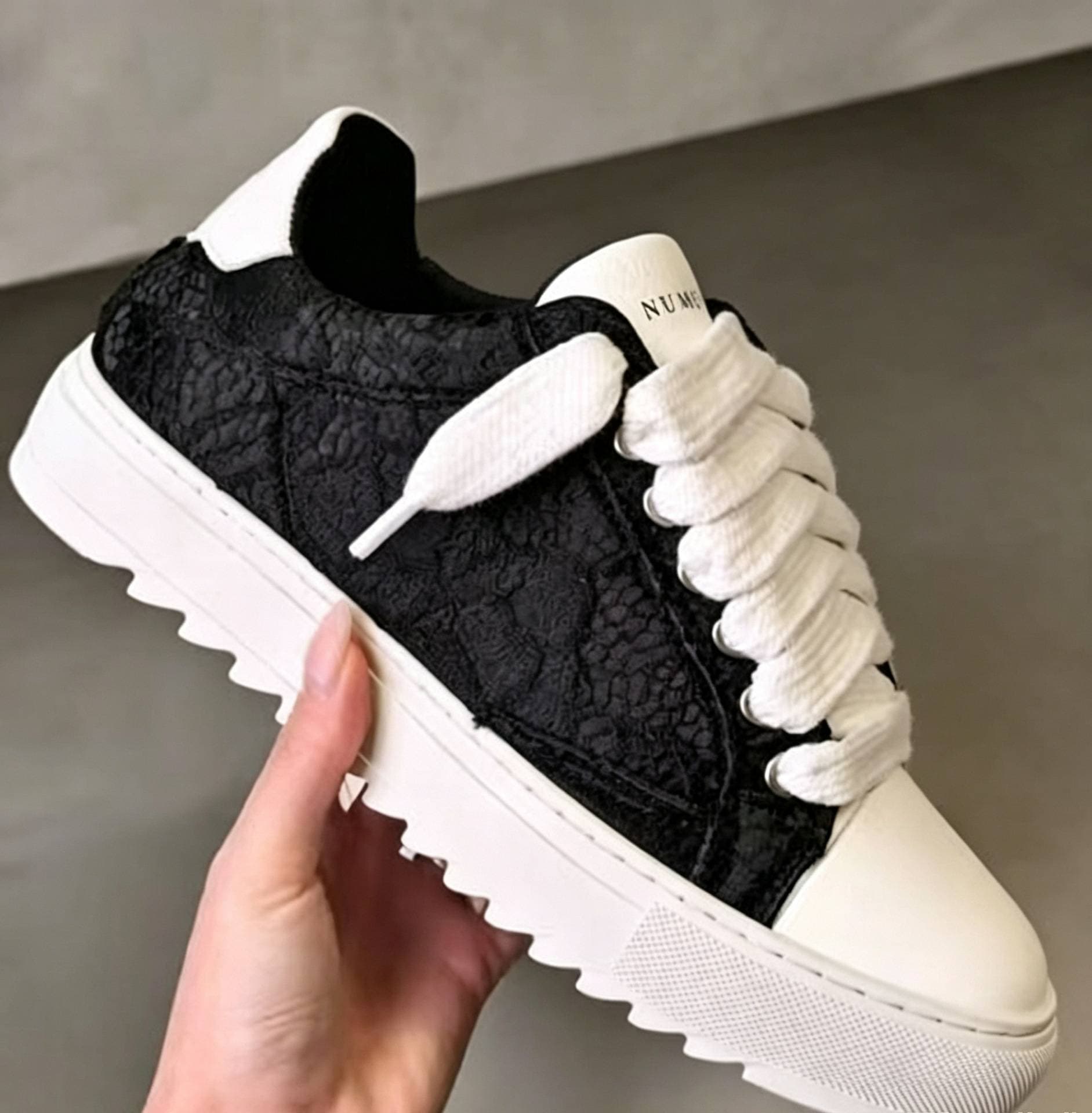 Baskets décontractées pour homme Numeris – Style classique, polyvalent, semelle plate, bout rond, à lacets