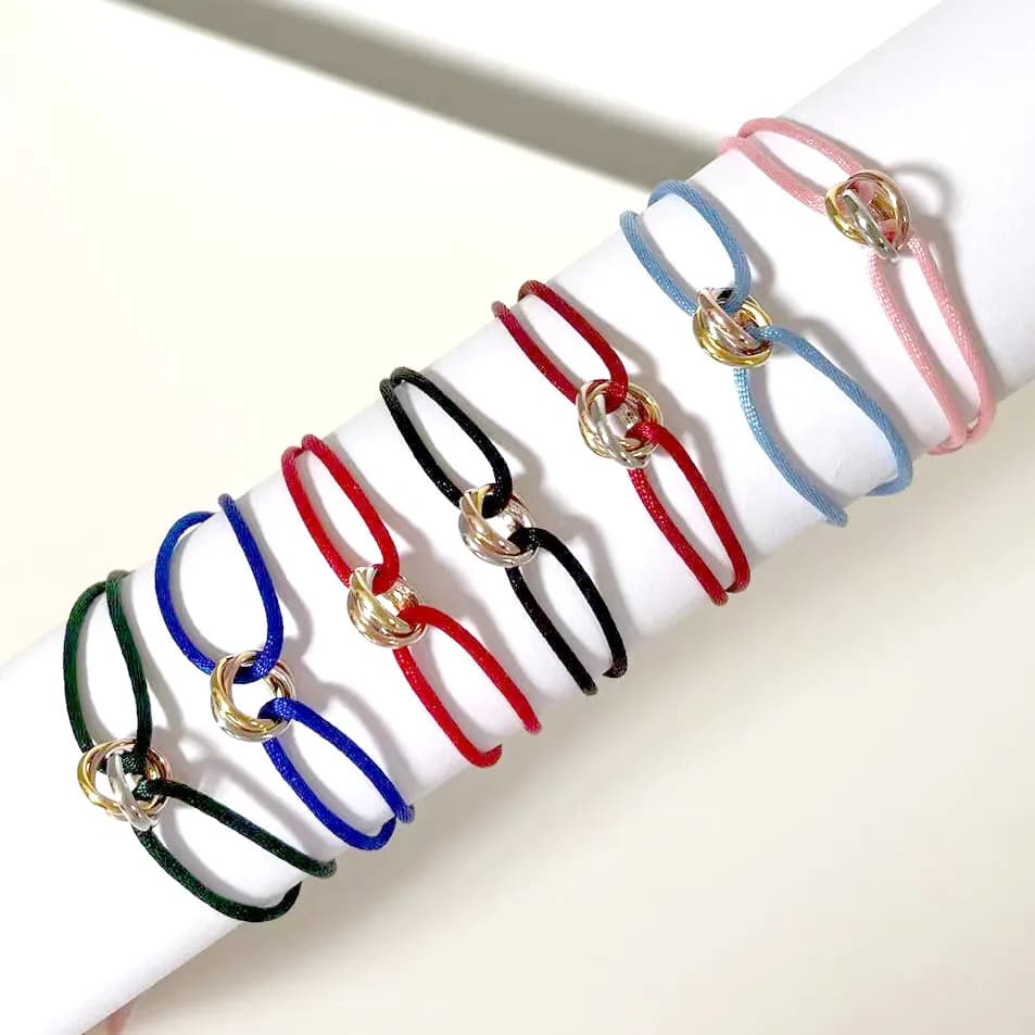 Mode 316L Edelstahl Trinity Ring String Armband Drei Ringe Handschlaufe Paar Armbänder Für Frauen Und Männer