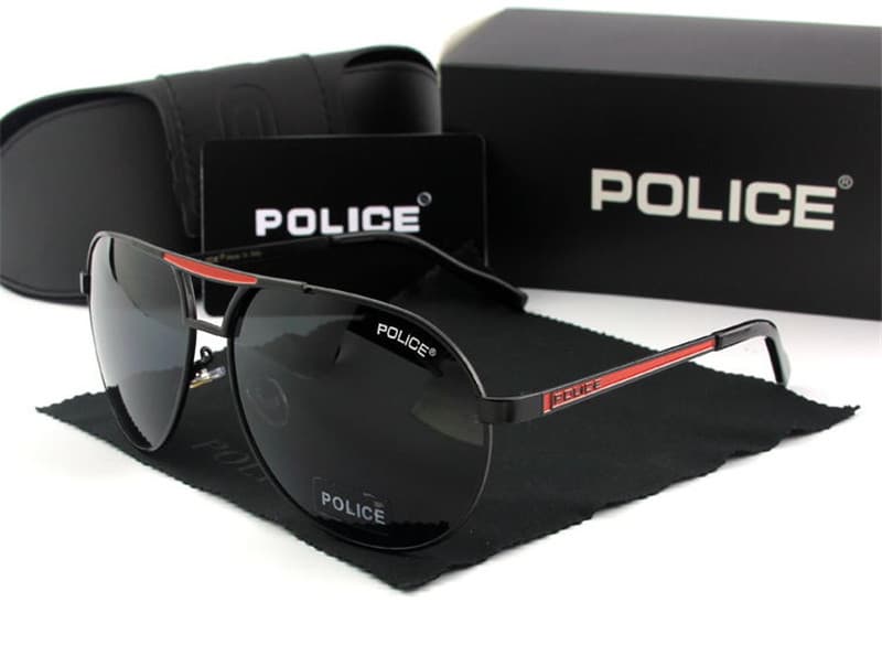 Police Polarized Sunglasses Uv-Proof Large Frame Glasses Retro Frog Eyewear