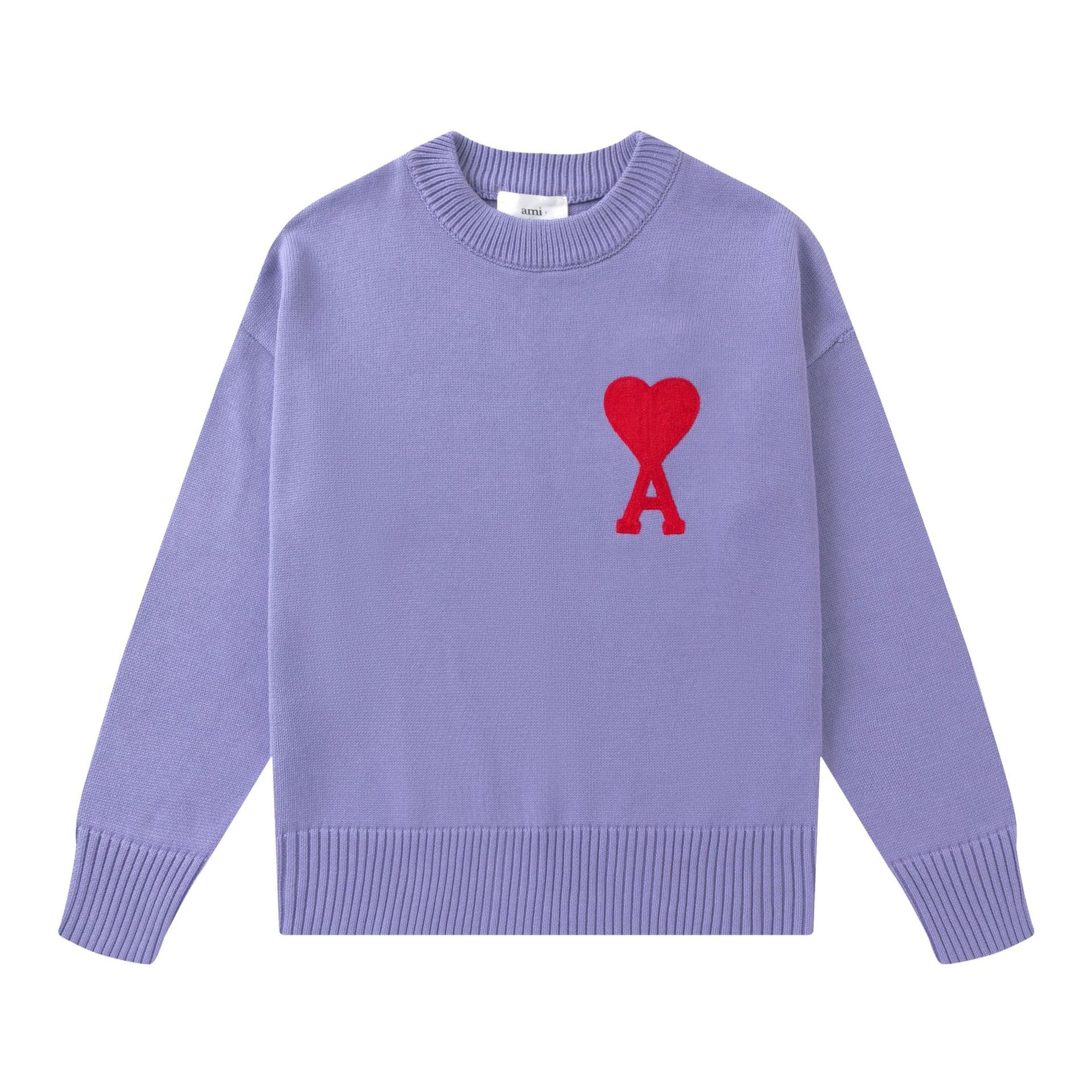 Pull à col rond pour homme 24 pièces avec broderie en forme de cœur