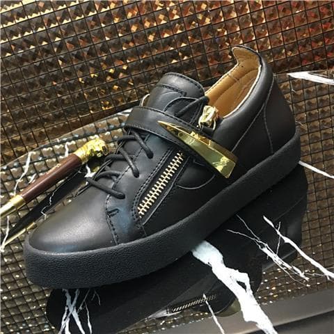 2024 Nouvelles chaussures décontractées à double fermeture éclair en cuir pour hommes
