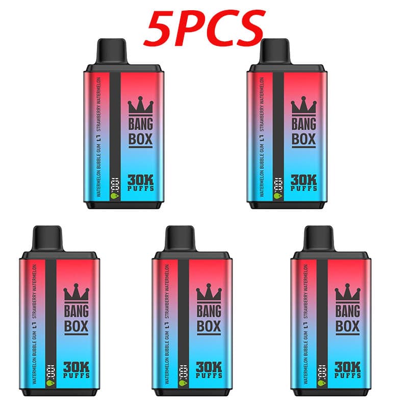 Lot de 5 vapes jetables à double saveur Bang Box 30 KPuffs, 35 ml, pré-remplies, 850 mAh, écran de type C
