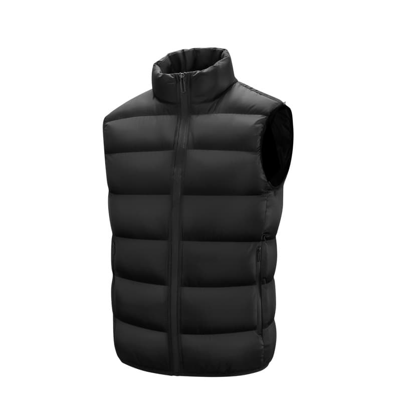 Men's Quilted Puffer Vest - Trendy Lightweight Winter Sleeveless Jacket With Stand Collar (Grey/Black/Army Green/Navy) - Oversized Fit For Layering