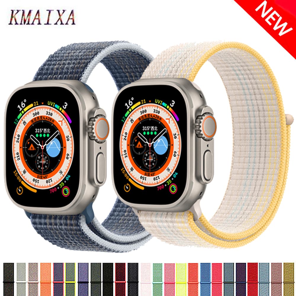 Nylon Loop for apple watch band 44mm 40mm 45mm 41mm 38mm 42mm 49mm 40 44 45 mm bracelet iWatch series Ultra 8 3 4 5 6 se 7 Strap