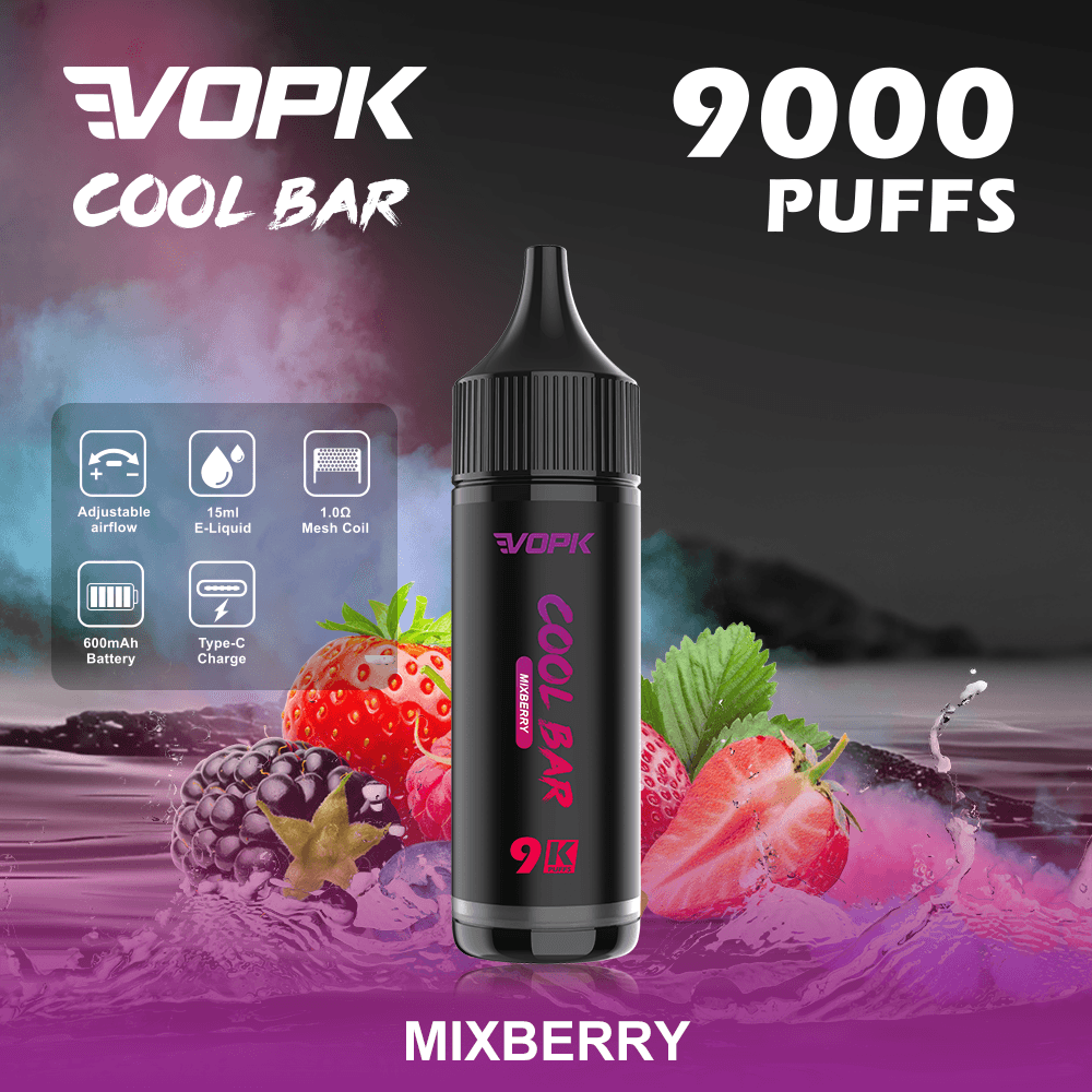 Kit de démarrage pour cigarette électronique 2 en 1 Double Saveur 60K Vapes Monkey avec écran LED, flacon d'e-liquide 9K 9000 Puff Bar, 2 % et 3 %