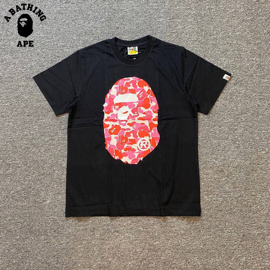 A BATHING APE BAPE-ABC Powder Camouflage Ape Man Logo Double-sided Printed Short Sleeved T-shirt Made Of Pure Cotton Fabric