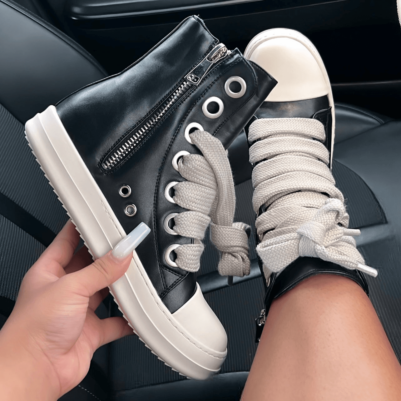 Women's Shoes Street Small Leather Boots Big Eyelet Short Boots