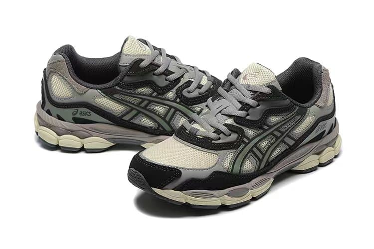 Chaussures de soutien de la voûte plantaire pour femmes, style rétro, amortissantes, bleu marine et beige, antidérapantes.