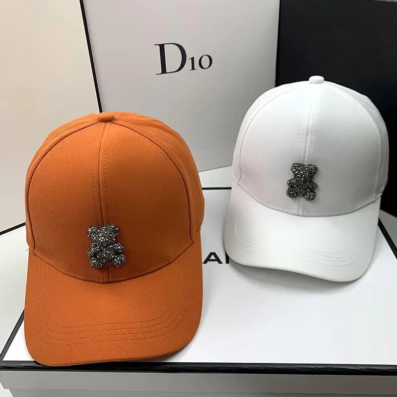 Summer Baseball Cap for Women Fashion designer Cute Bear Rhinestone Caps Hip hop SunHats Visors Kpop Beach hat chapeu