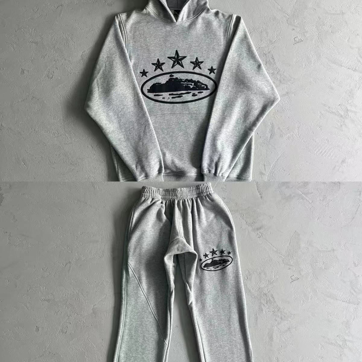 Sweat à capuche ample tendance Cortez blanc Sportswear, ensemble décontracté de skateboard hip-hop tendance, pour hommes