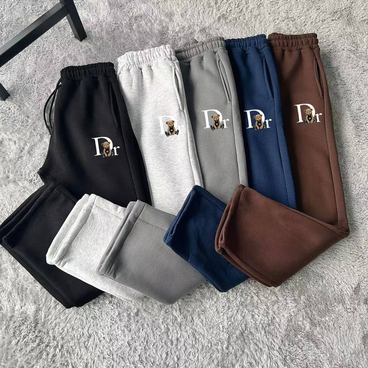 Men's Clothing Double Waist Jogging Pants Poker Embroidery Pattern Trousers Hip Hop Street Sports Sweatpant