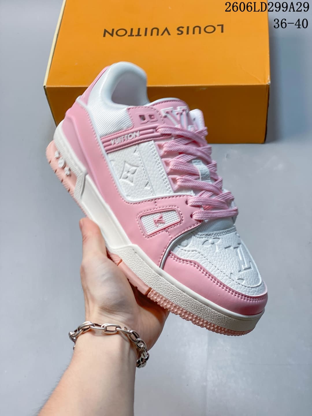 Nouvelles baskets originales inspirées de Louis Vuitton, couleur crème et blanc, basses, style rétro basketball, streetwear décontracté, chaussu