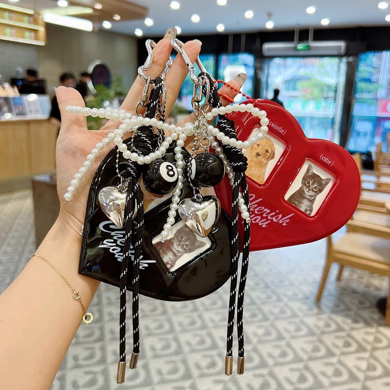 Bag Parts & Accessories New Style Love 2 Inch ID Photo Couple Star Chasing Idol Photo Card Holder Hand Woven Rope Portable Niche Pendant