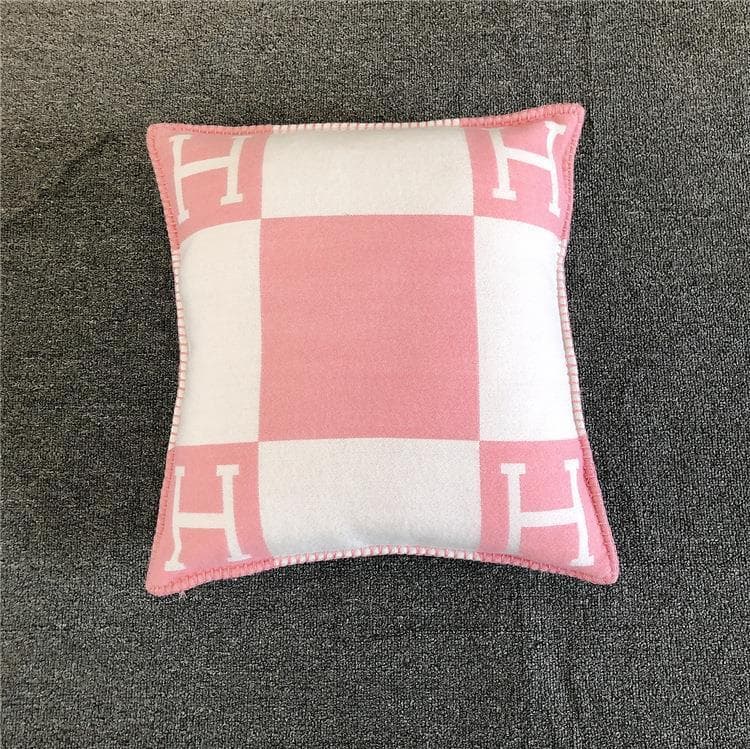 Coussin de dossier en laine tricotée, modèle nordique, lettre H, pour pause déjeuner, canapé, voiture, protection de la taille