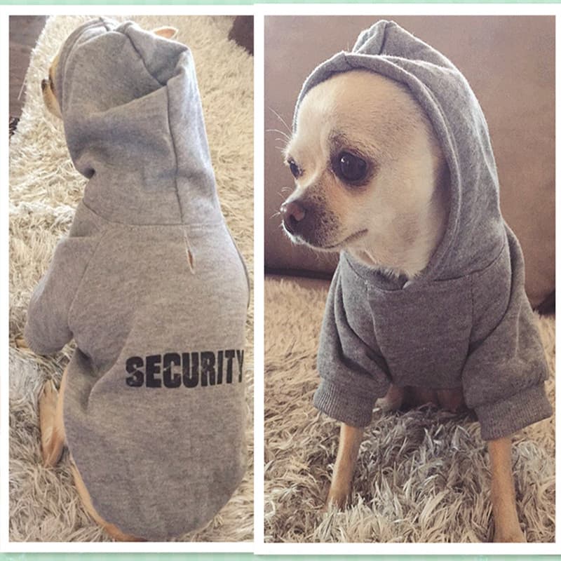 Security Dog Clothes Classic Pet Dog Hoodies Clothes For Small Dog Autumn Coat Jacket For Yorkie Chihuahua Puppy Clothing 10d3S1