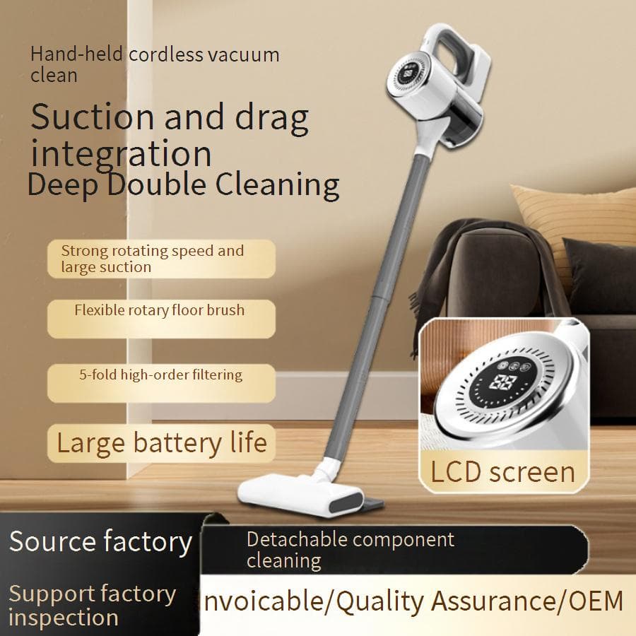 Powerful Cordless Vacuum Cleaner With Mop Function, 15KPA Strong Suction, Pet Hair Removal, Lightweight & Handheld For Home Cleaning, White​