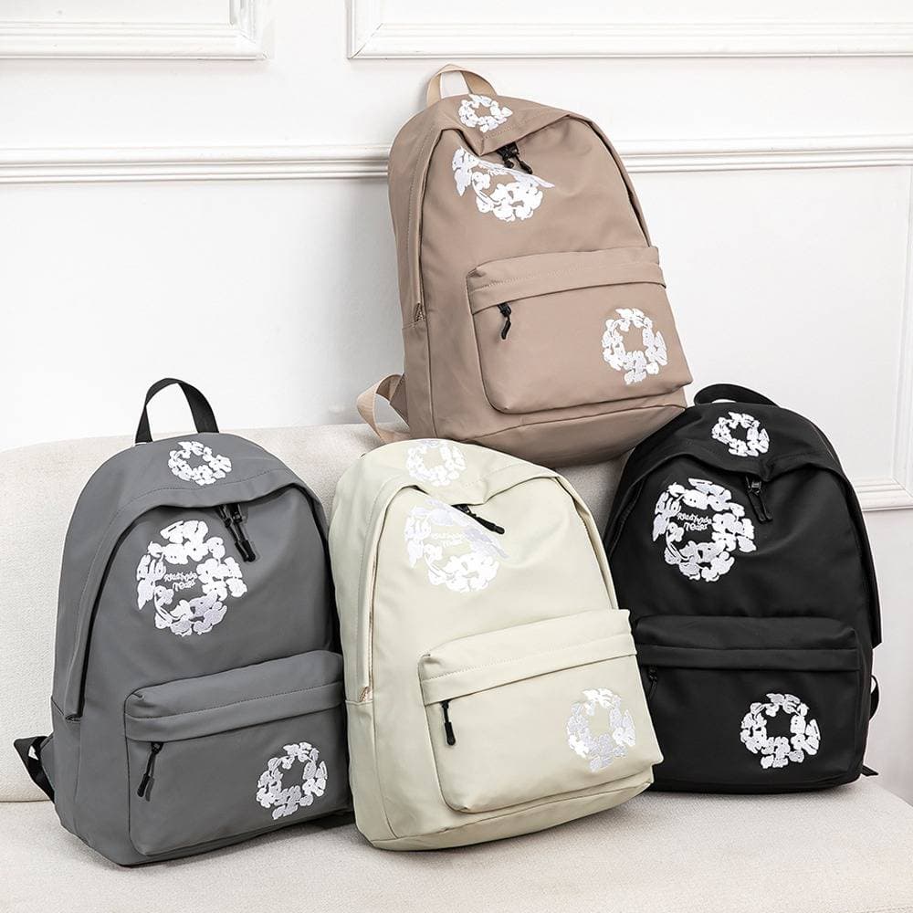 Embroidered Student Backpack Casual Travel Double Shoulder Bag For Men Cute Ladies Ideal For Youth And Leisure Activities