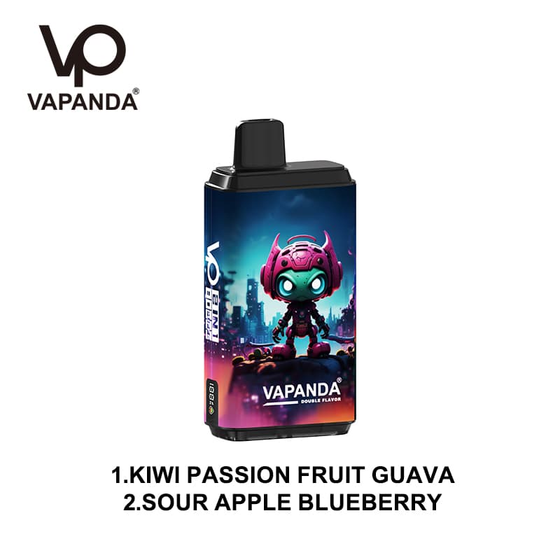Vapanda 2 en 1 80K Vape jetable - 80 000 bouffées, double saveur interchangeable