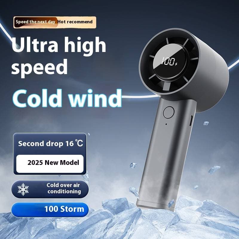 100-Speed Portable Cooling Fan - USB Rechargeable Desktop & Handheld Turbo Fan With Semiconductor Technology