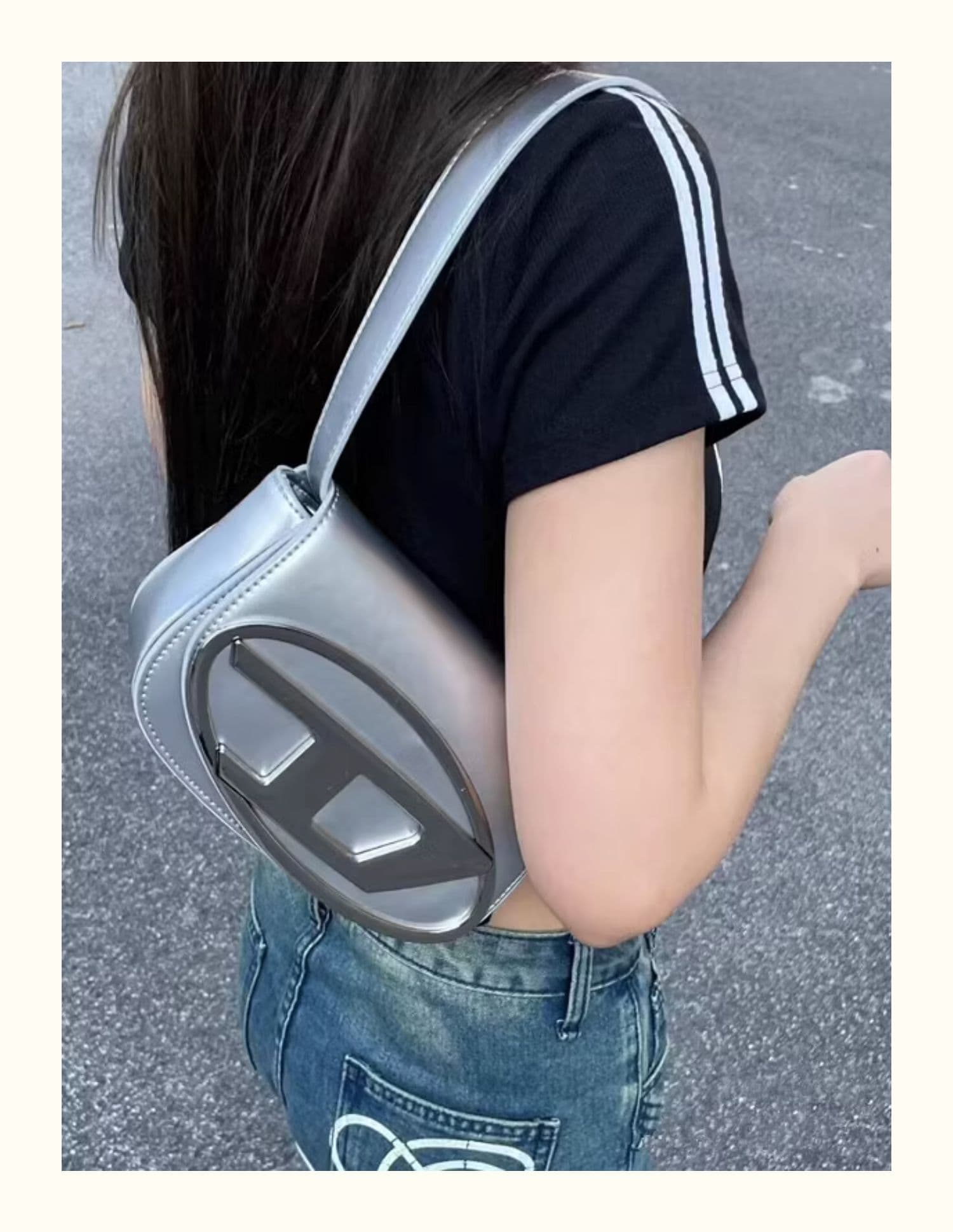 【Charme artistique】 Sac à bandoulière carré de petite taille pour femme, design de niche Dingdang de haute qualité 2023, argent, décontract