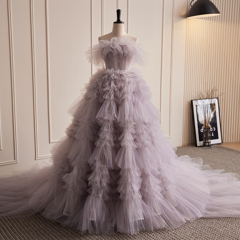 Women's Clothing wedding dress banquet cake skirt trailing lady tube top evening dress skirt female high end light luxury forest style