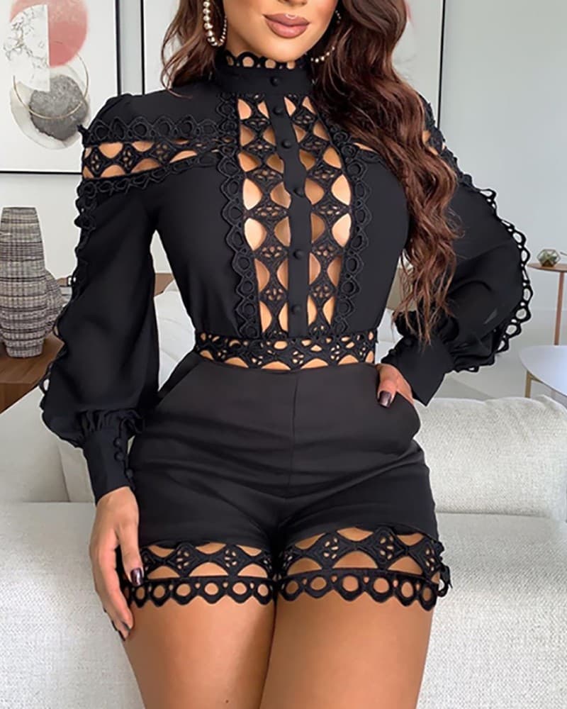 Women's Clothing Sexy Lace Spliced ​​Jumpsuit