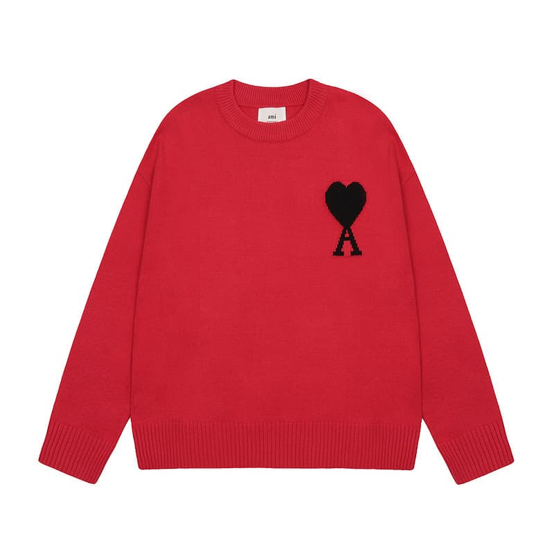 Pull chaud unisexe pour jeunes, motif cœur pêche, pull tendance à col montant.