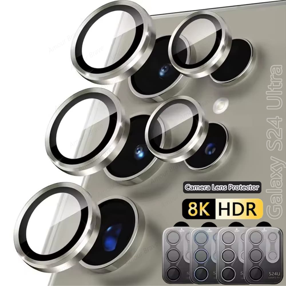 Metal Ring Glass For Samsung Galaxy S25 S24 FE S23 S22 Plus Ultra Z Flip Fold 6 Camera Lens Protector Cover