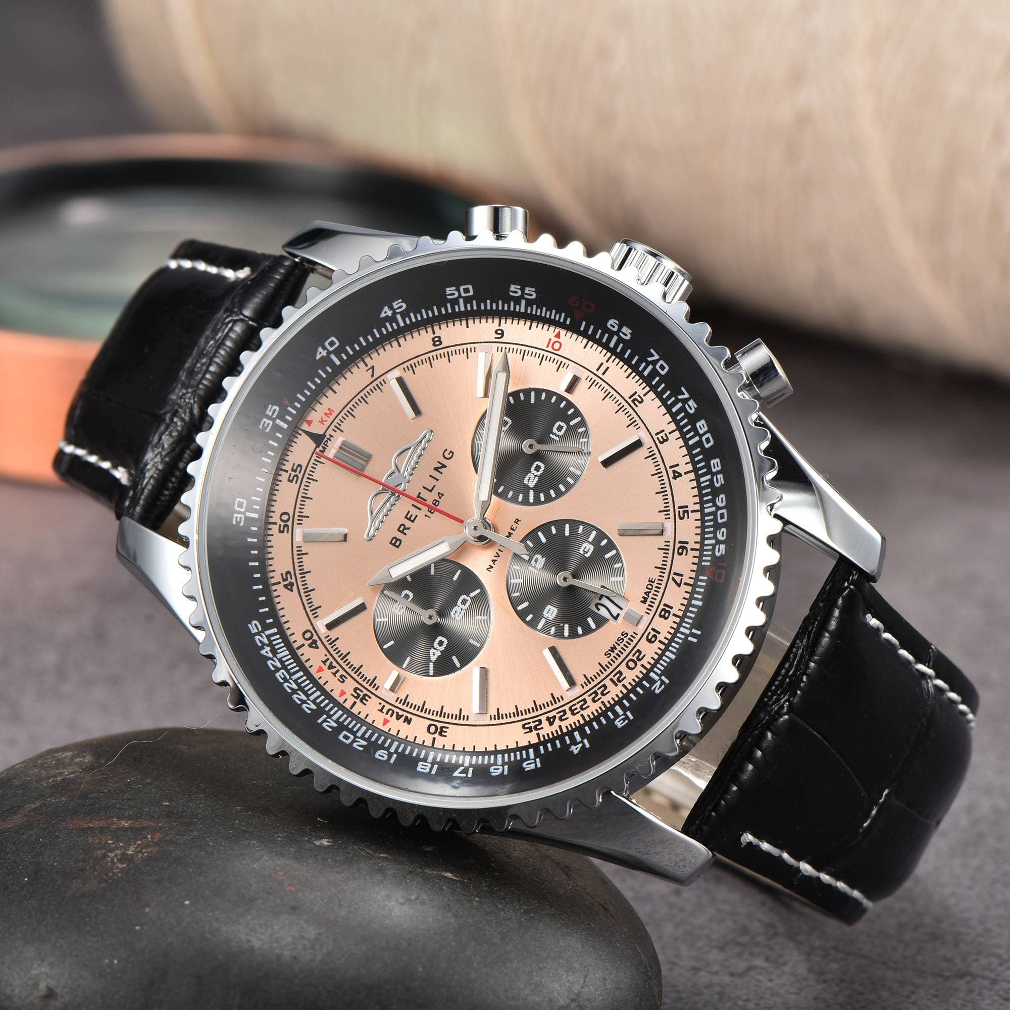 Chronographe d'aviation montre mécanique hommes cadran panda généreux mode modèles d'affaires classiques