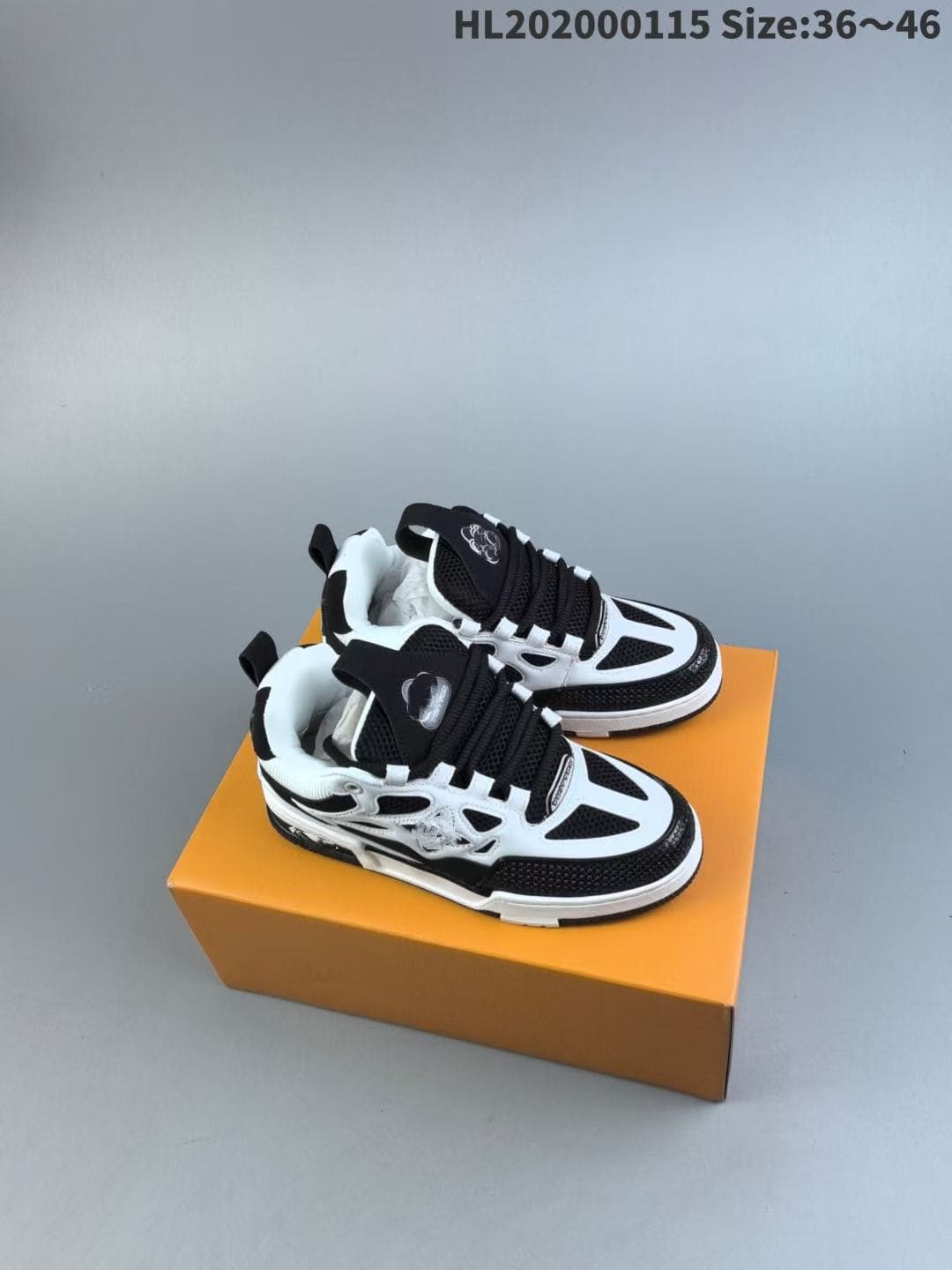 Chaussures de skate basses à lacets et bout rond en cuir de veau pour hommes et femmes