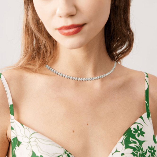 Retro heavy duty personality cold style full zirconium necklace simple temperament light luxury high end fashion versatile necklace