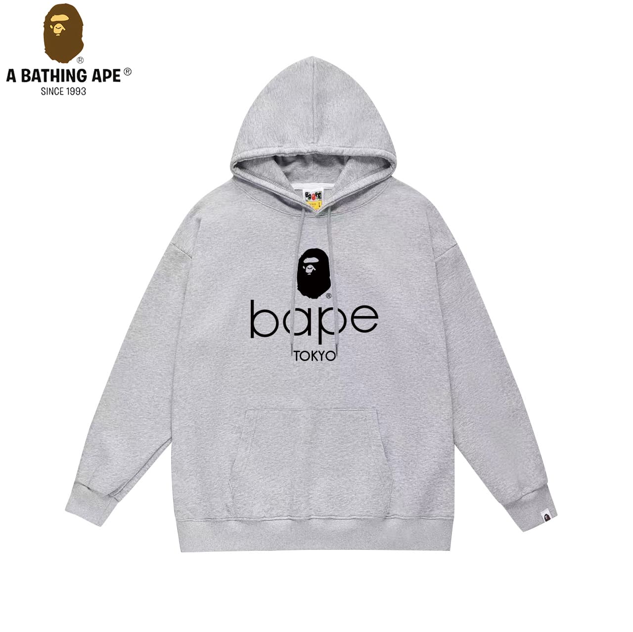 A Bathing APE BAPE-BAPE Solid Color Ape Head Pattern Letter Logo Printed Hoodie Unisex