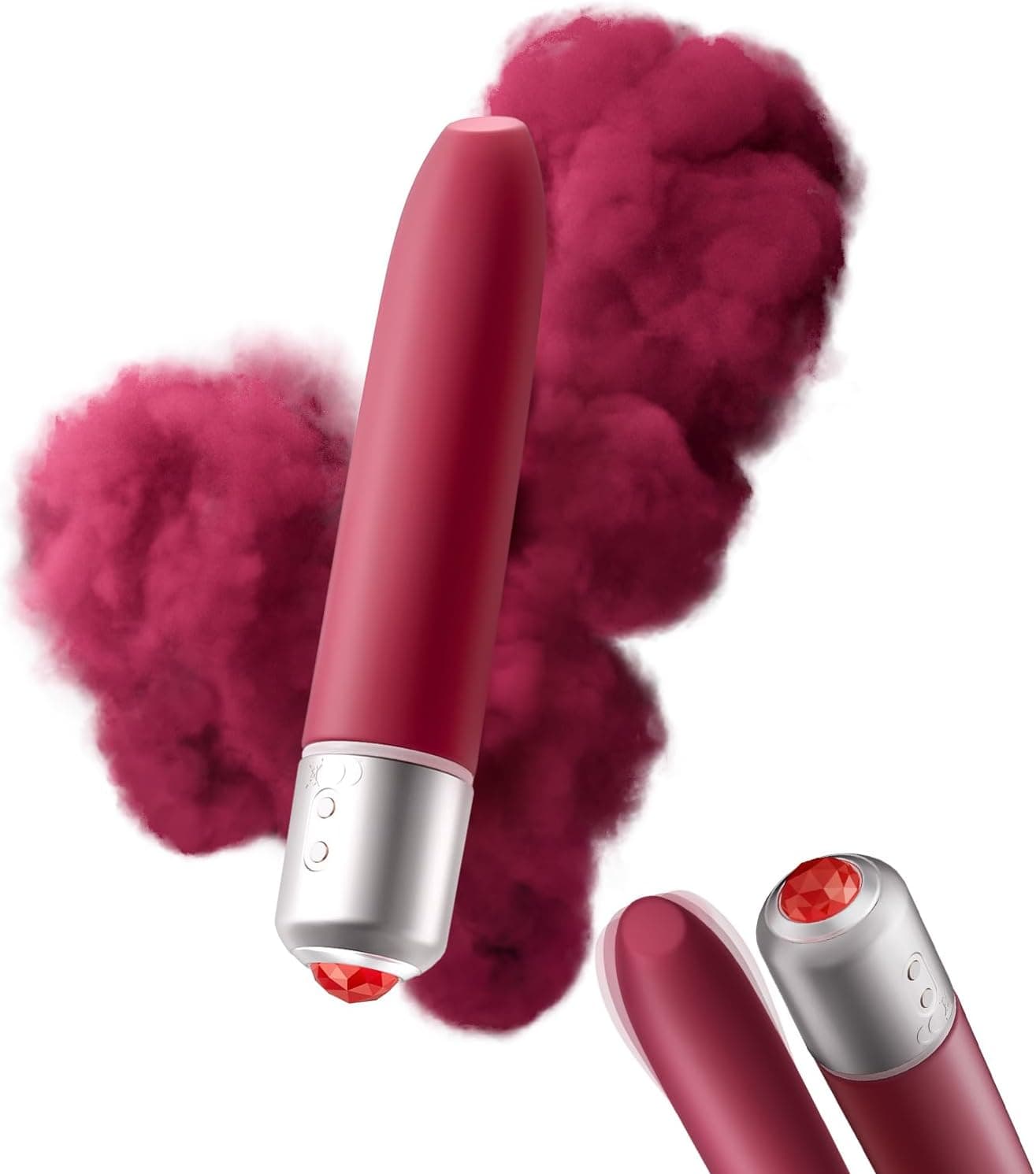 Mini Bullet Vibrator – USB Rechargeable, Quiet & Waterproof, 10 Modes, Discreet Travel Toy For Women With Lipstick Design And Gem Tip