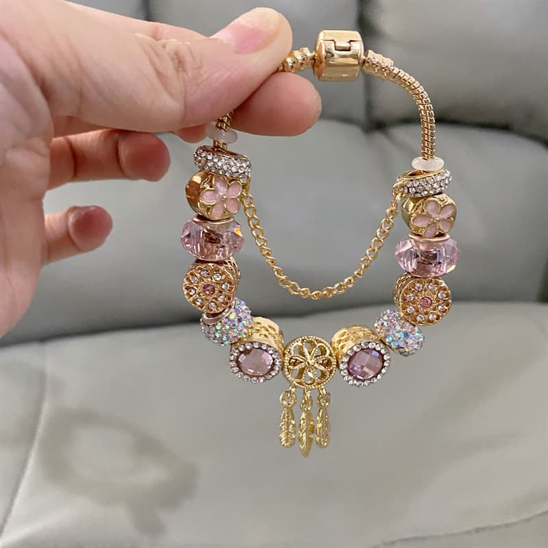 Fashion Fashion High-Value Pan Family Same New Colorful Diamond Luxurious Dream Catcher Ins Style Adjustable Permanent High-End Bracelet