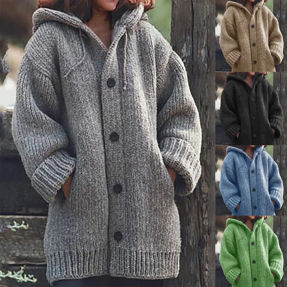 Women's sweater cardigan sweater knitted sweater medium long coat sweater