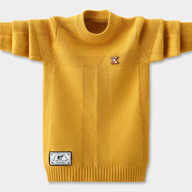 kid's clothing New boys' bottom coat crewneck sweater solid color children's knit children's threadcoat