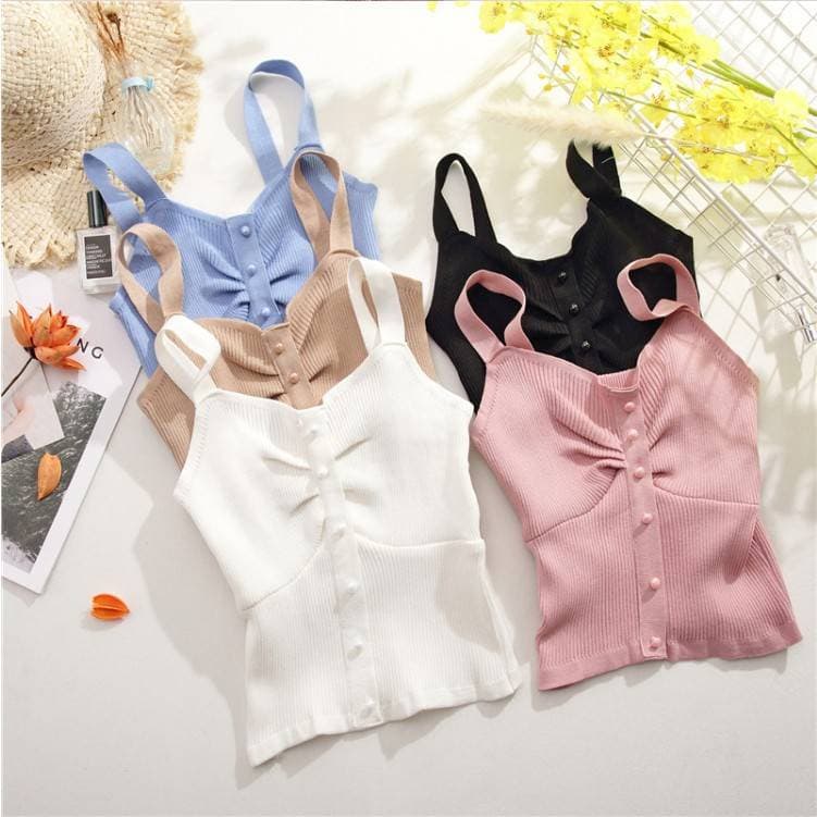 Women's summer wear small sling short sexy tube top knitted vest