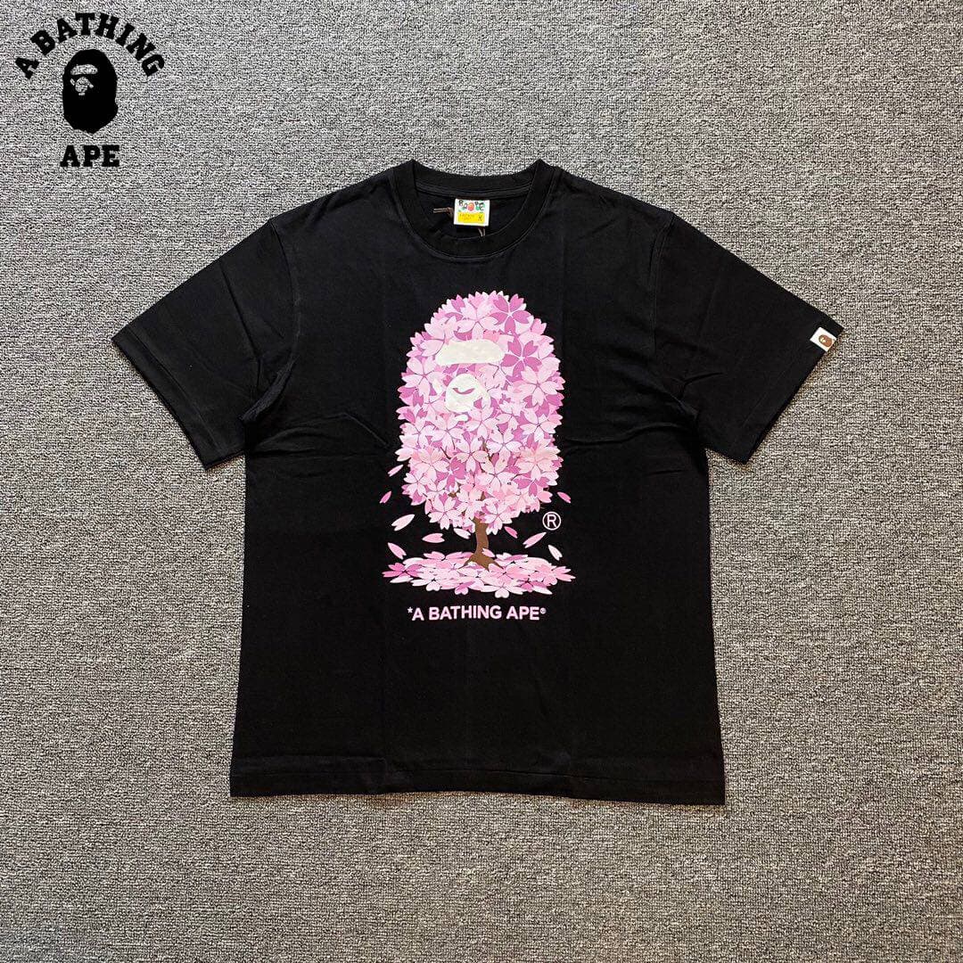 A BATHING APE BAPE-Sakura Tree Second Generation Limited Edition 2022 SS Printed Short Sleeve T-shirt Made Of Pure Cotton Fabric