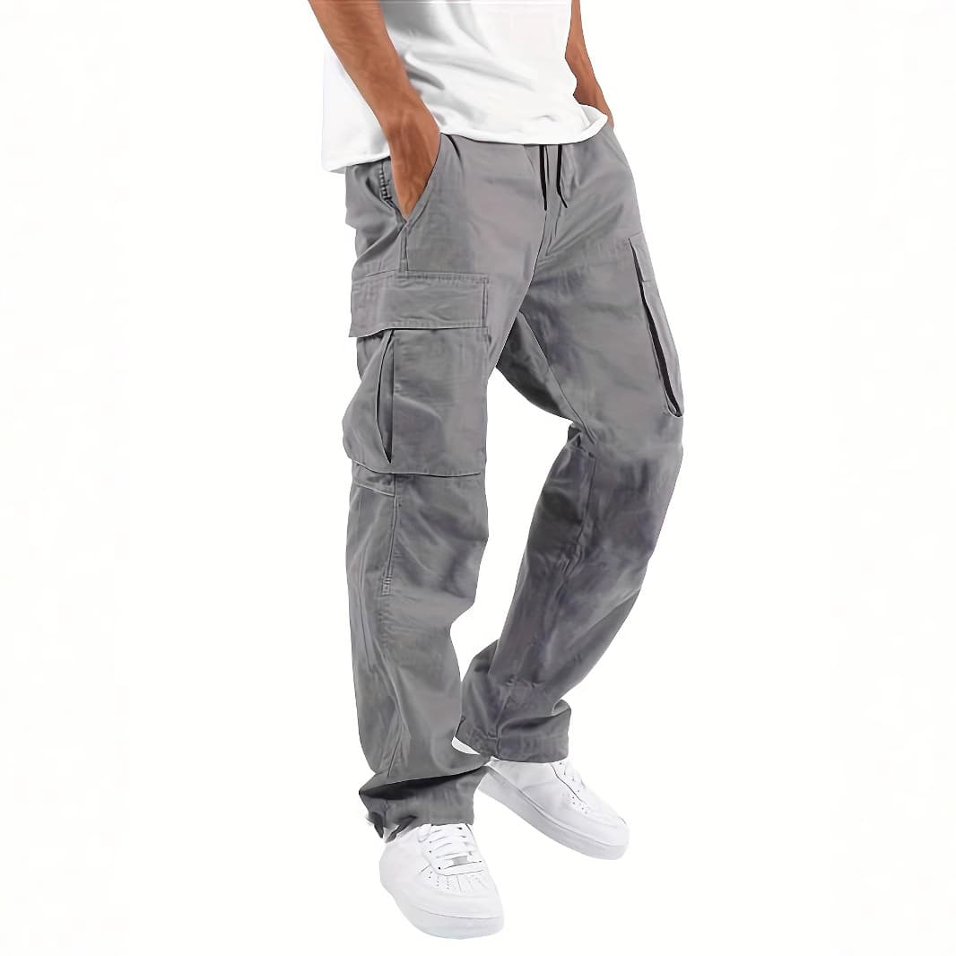 Men's Clothing Exclusively Workwear Trousers Men's Sports Solid Color Drawstring Multi Pocket