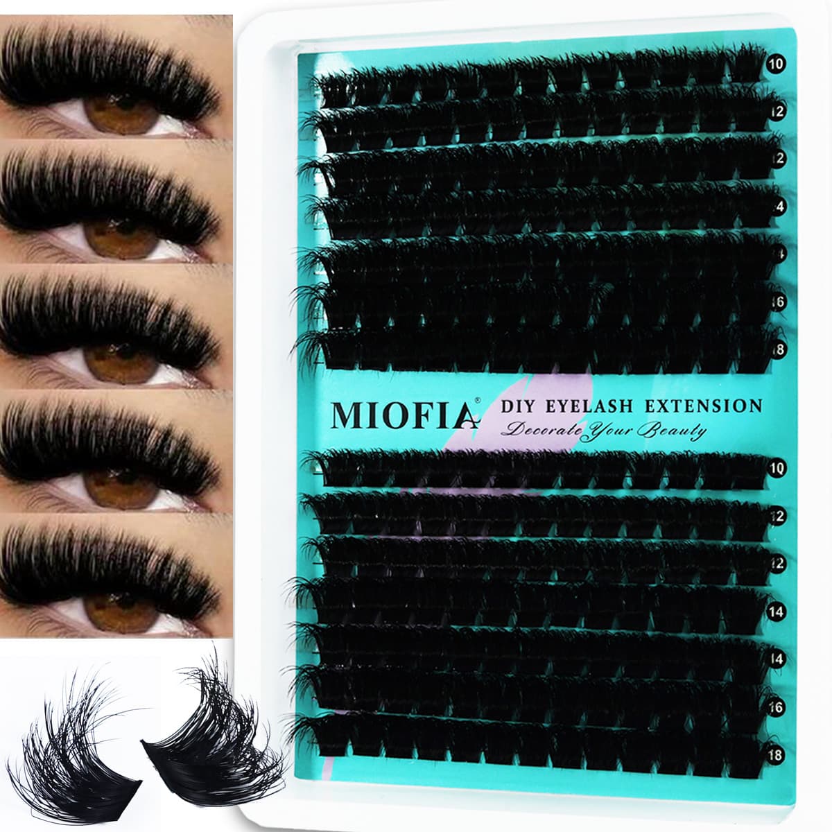 5D Fluffy Cluster Lashes 30D-150D Thick Individual Eyelash Clusters 10-18mm Natural Look Reusable DIY Eyelash Extensions