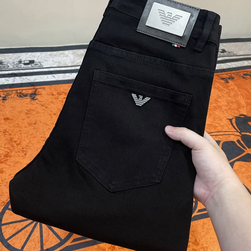 Jean noir pur européen pour hommes, coupe ample, tube droit, version coréenne, élastique lavé, slim, printemps et automne