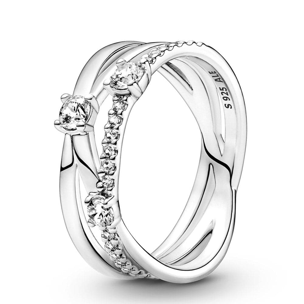 Fashion Sparkling Triple Band Ring