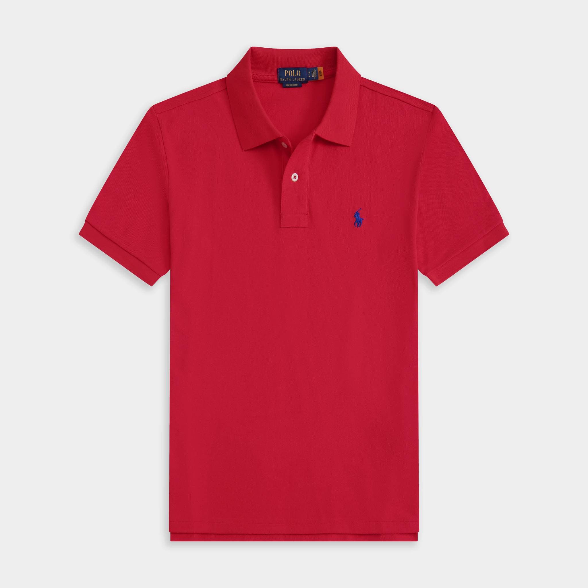 Polo RL Pony Logo pour homme, brodé, en coton uni, grande taille, manches courtes, coupe ample.