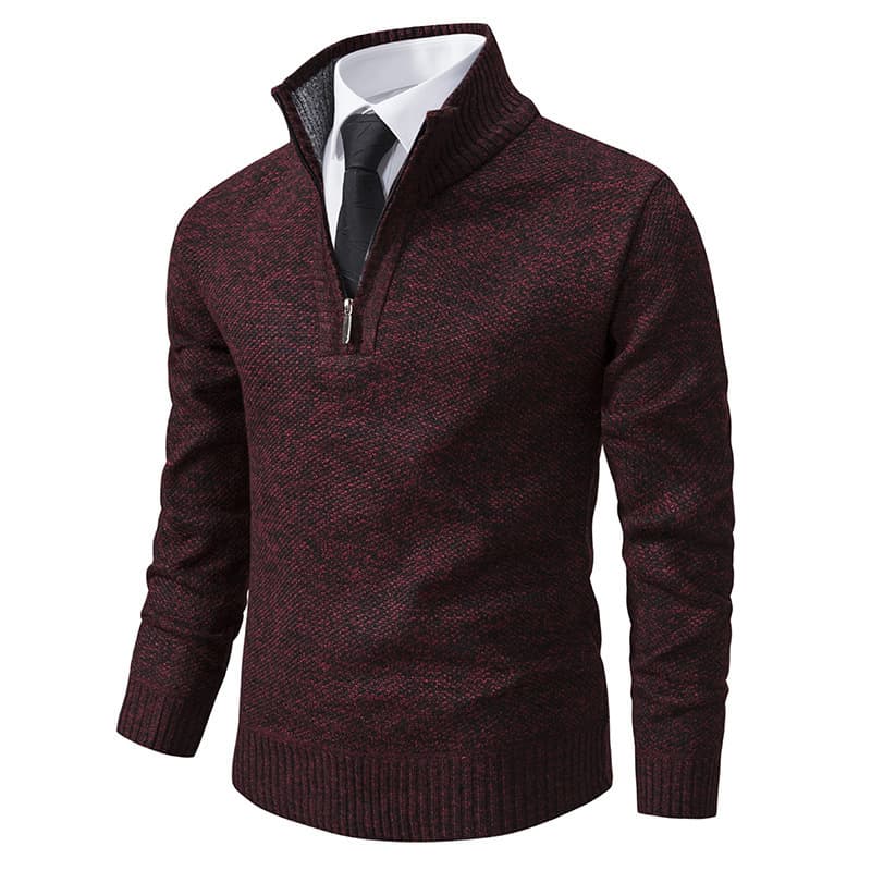Men's clothing base shirt stand collar and fluffy warm jumper