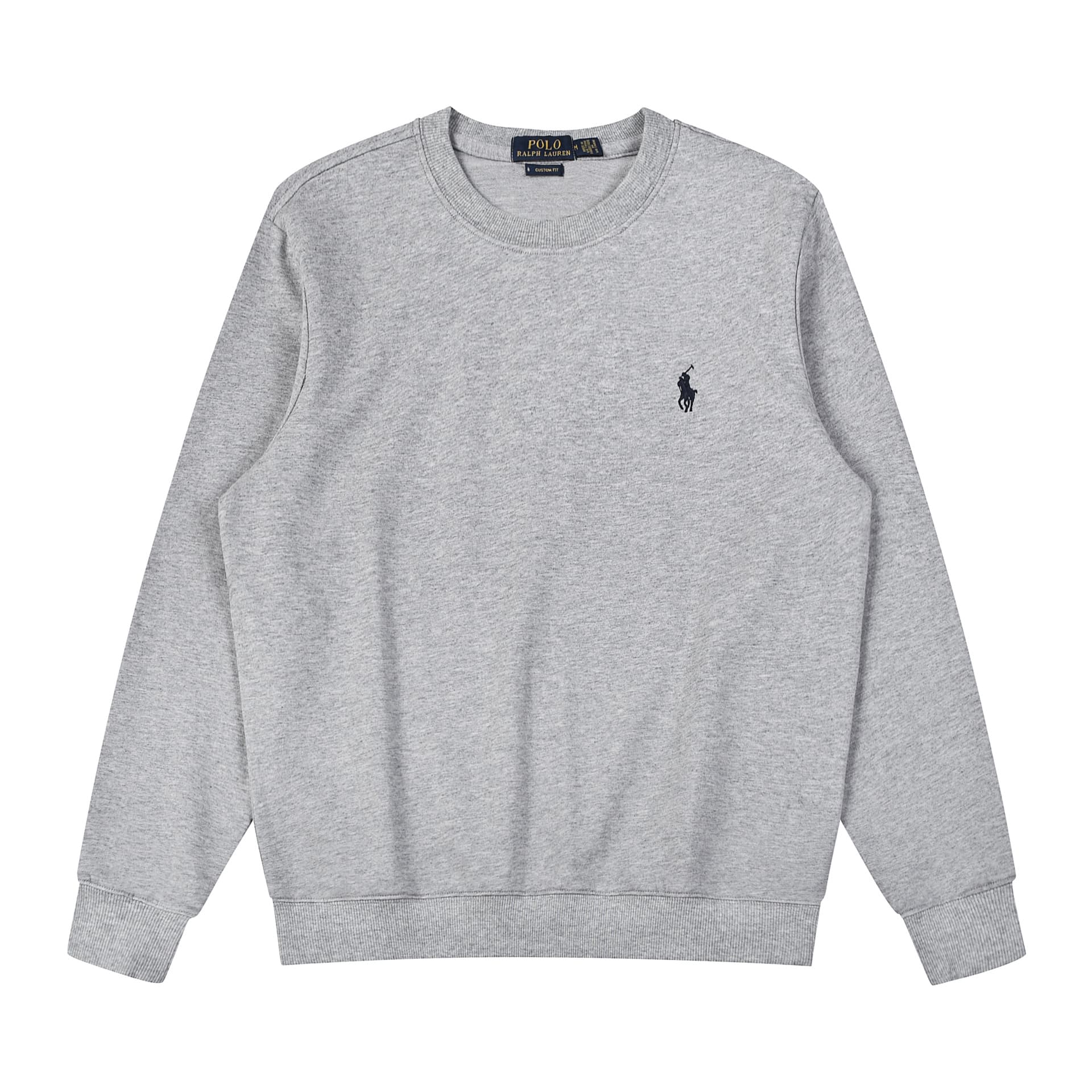 Vêtements pour hommes Col rond Manches longues Coton fin Grande taille Polo décontracté Sweat-shirt brodé poney